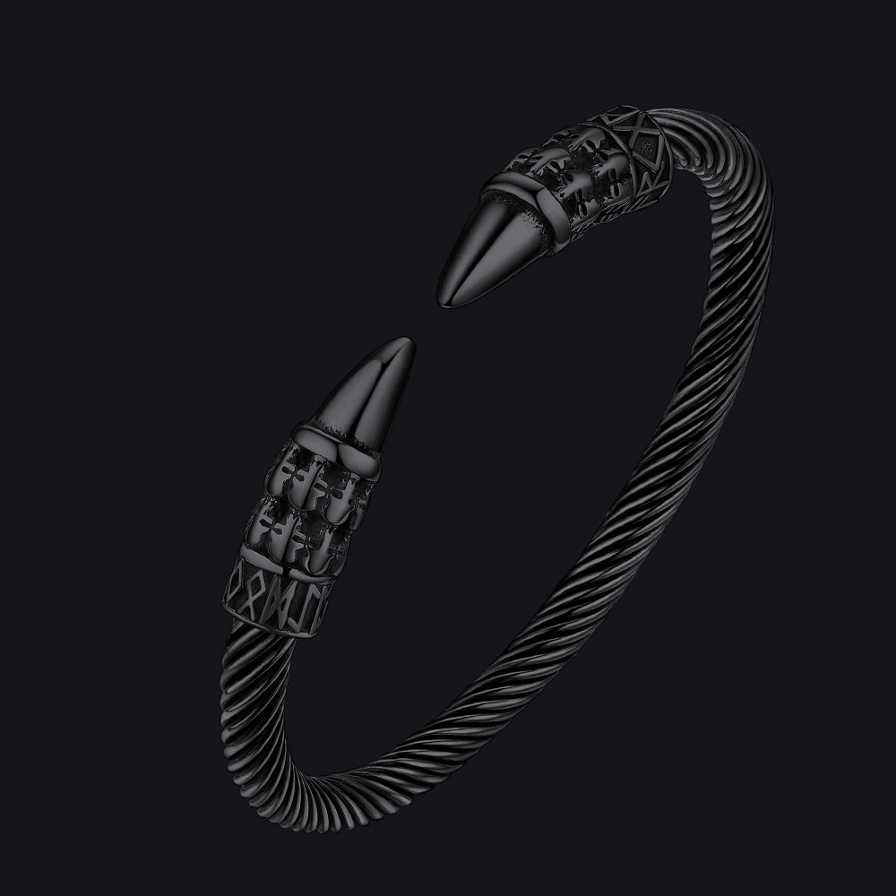 Viking Runes Skull Arm Ring Dangle Bracelet for