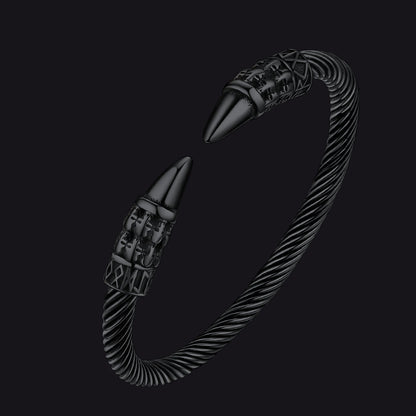 Viking Runes Skull Arm Ring Dangle Bracelet for