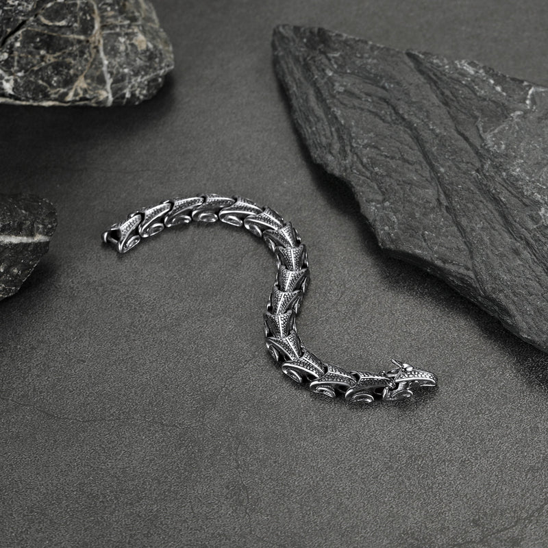 Chunky Dragon Chain Bracelet for in Stainless Steel