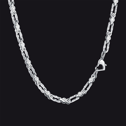 Stainless Steel Biker Chain Necklace With Cross for