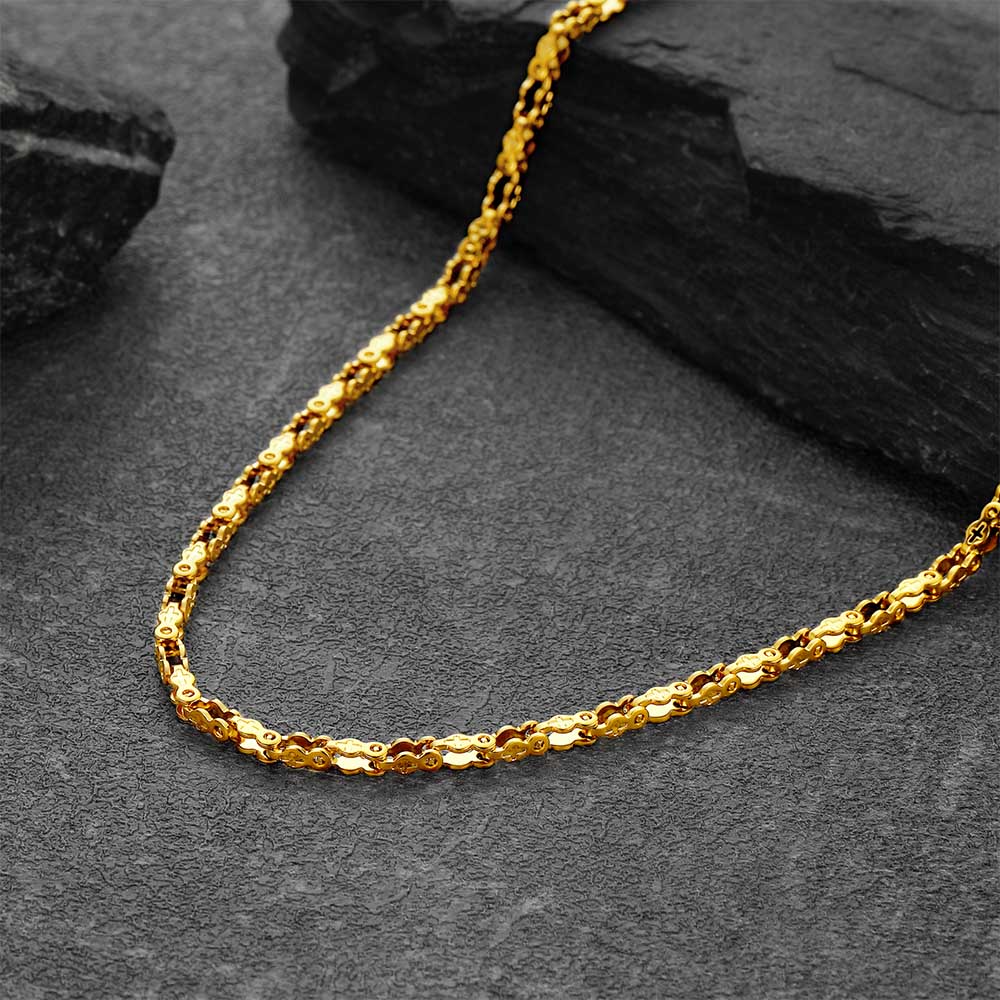 Stainless Steel Biker Chain Necklace With Cross for
