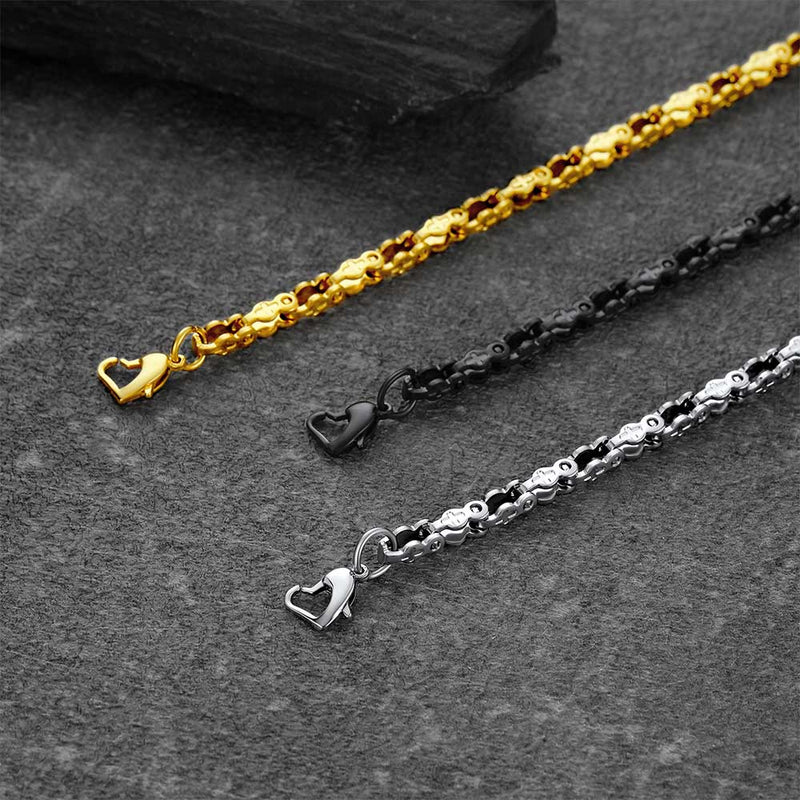 Stainless Steel Biker Chain Necklace With Cross for