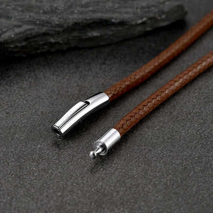 Braided Leather Cord Chain Wax Rope Necklace for 2mm/3mm