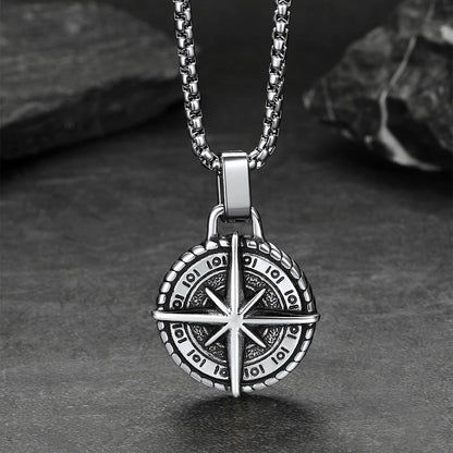 Gothic Compass Necklace Polaris Pendant for Father Gift