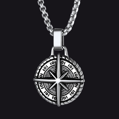Gothic Compass Necklace Polaris Pendant for Father Gift