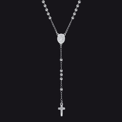 Dainty Virgin Mary Rosary Beads Necklace With Prayer Card & Box