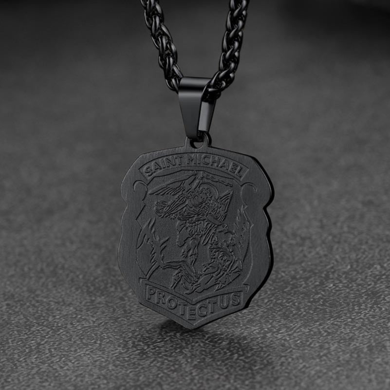 Archangel St. Michael Necklace Medal Shield Pendant for