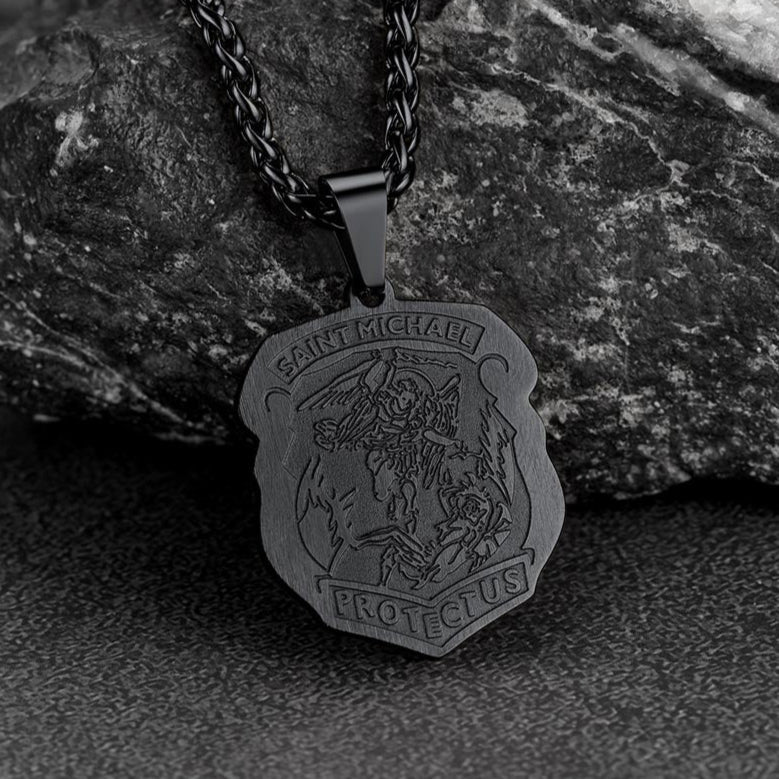 Archangel St. Michael Necklace Medal Shield Pendant for