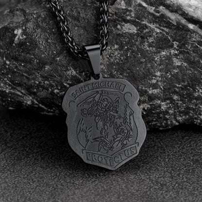 Archangel St. Michael Necklace Medal Shield Pendant for