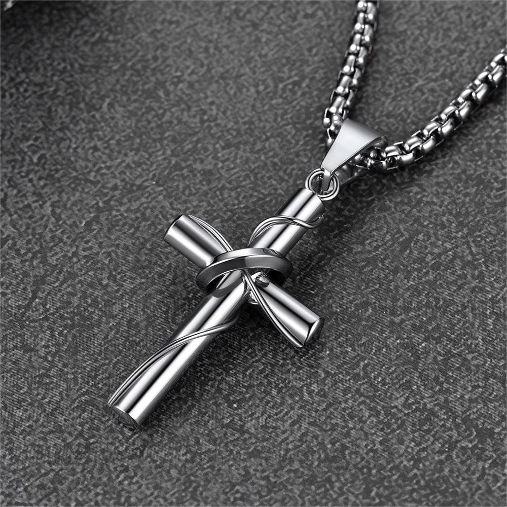 Christian Halo Ring Cross Necklace Pendant for