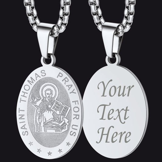 Saint Thomas Aquinas Necklace Catholic Patron Medal