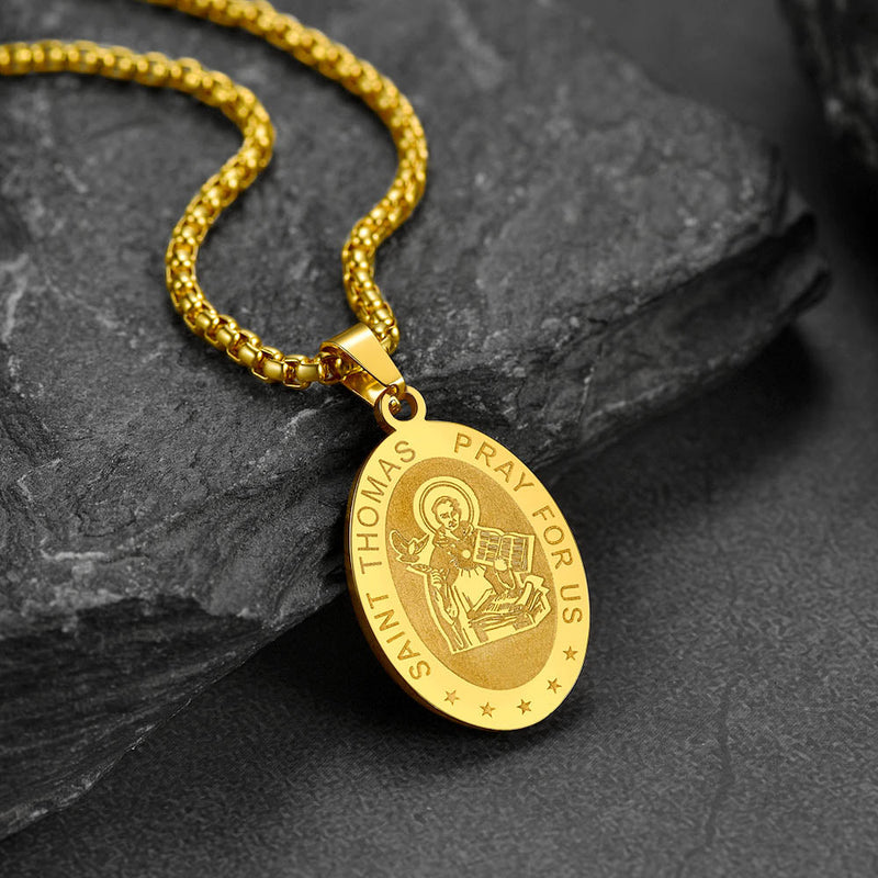 Saint Thomas Aquinas Necklace Catholic Patron Medal