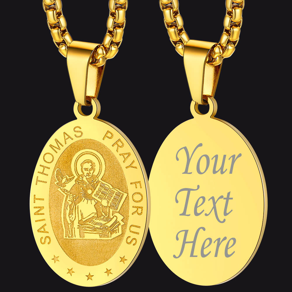 Saint Thomas Aquinas Necklace Catholic Patron Medal
