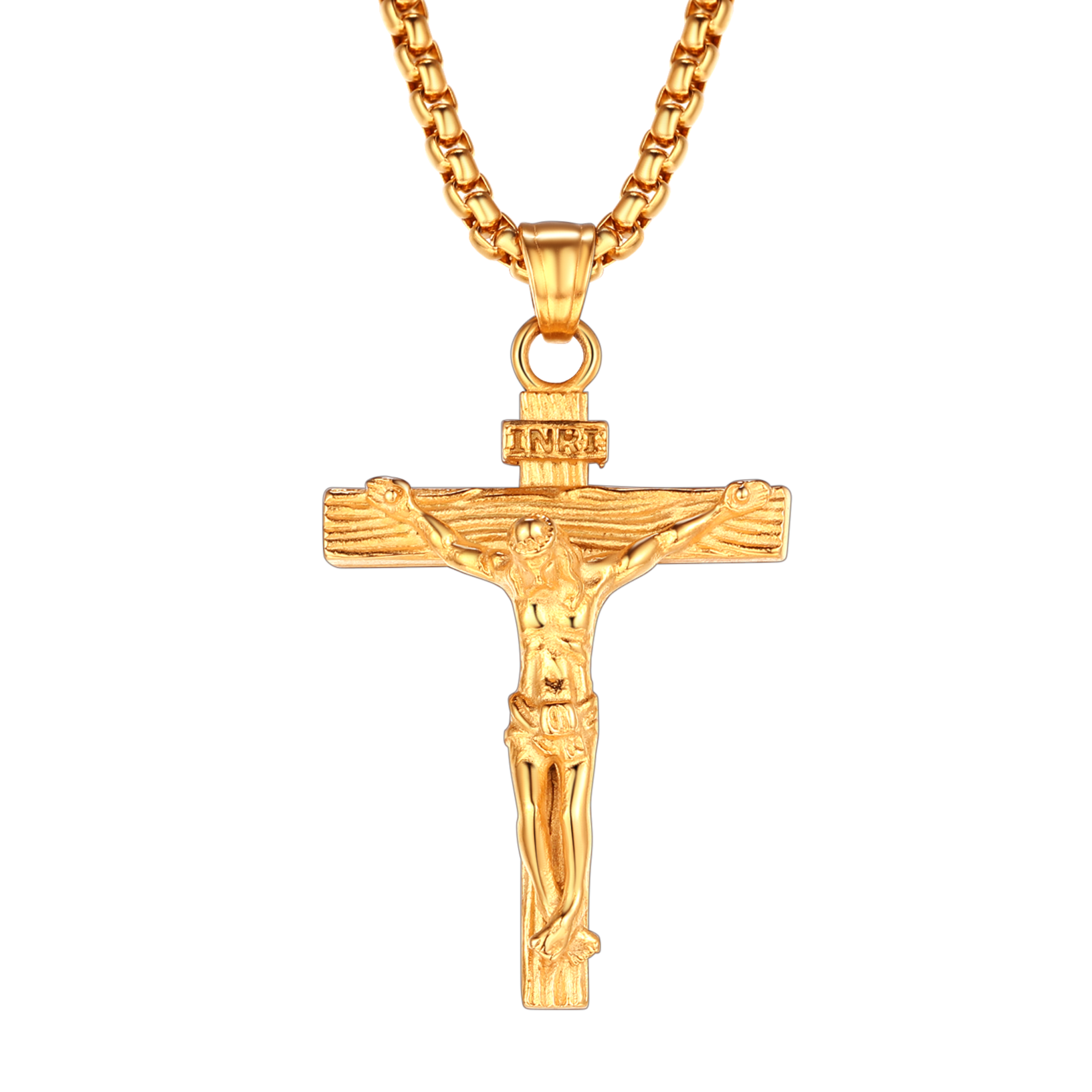 Catholic Crucifix Cross Necklace Jesus Pendant for