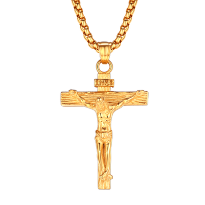 Catholic Crucifix Cross Necklace Jesus Pendant for