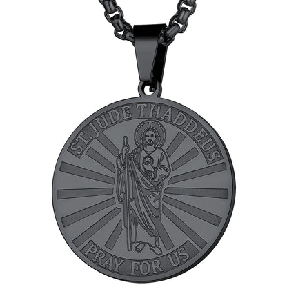 Religious Saint Jude Medal Necklace for