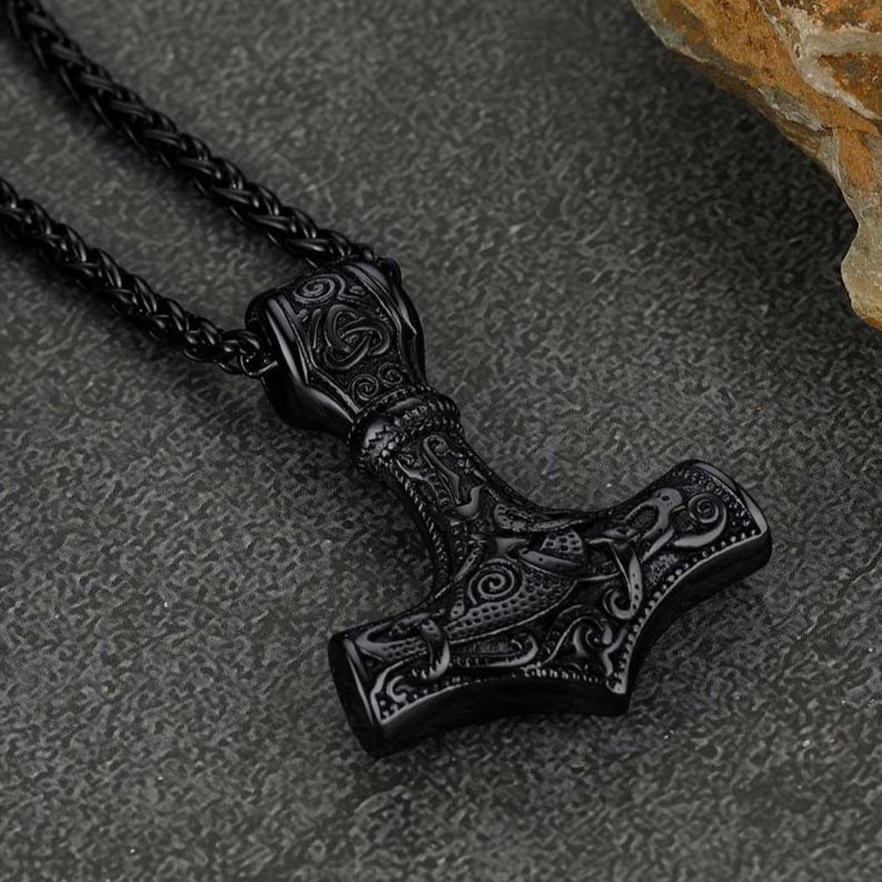 Norse Viking Thor's Hammer Necklace Mjolnir Pendant for
