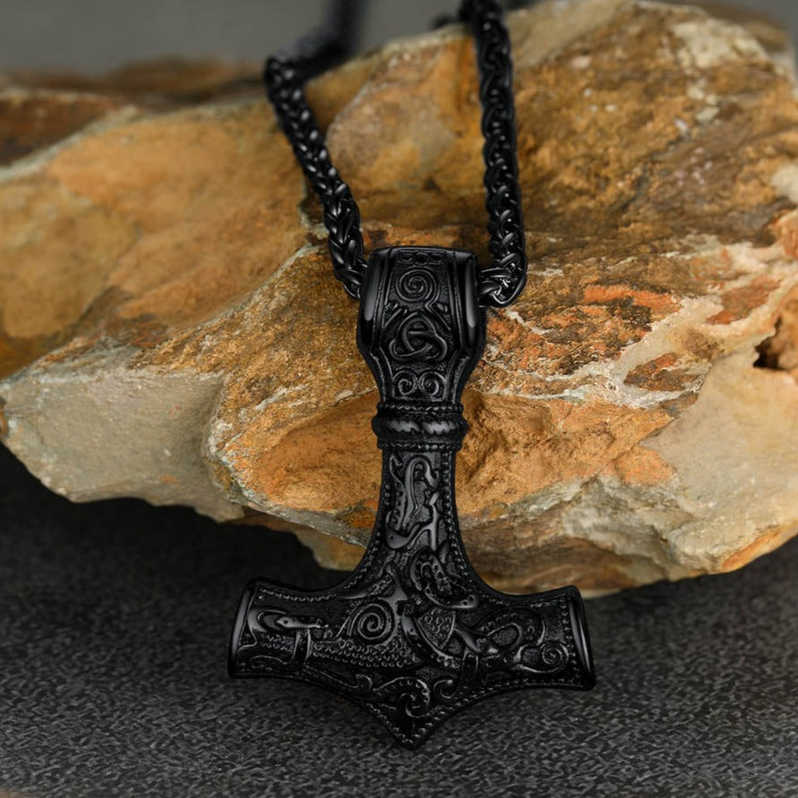 Norse Viking Thor's Hammer Necklace Mjolnir Pendant for