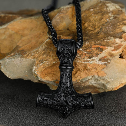 Norse Viking Thor's Hammer Necklace Mjolnir Pendant for