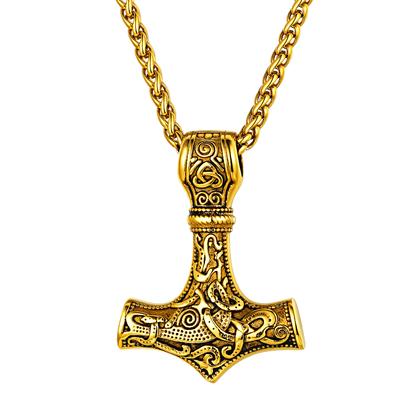 Norse Viking Thor's Hammer Necklace Mjolnir Pendant for