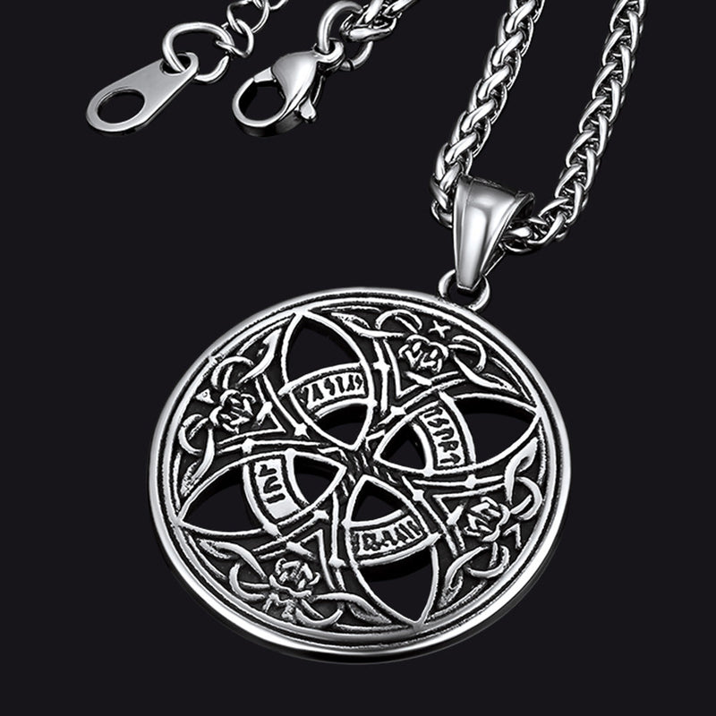Viking Celtic Love Knot Necklace With Rune