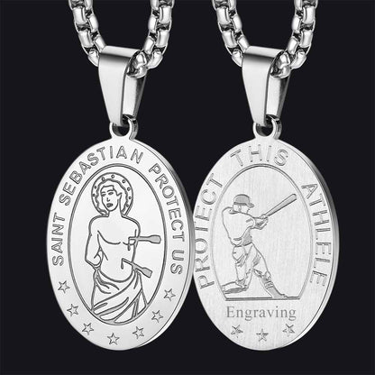 St Sebastian Baseball Necklace for Protection