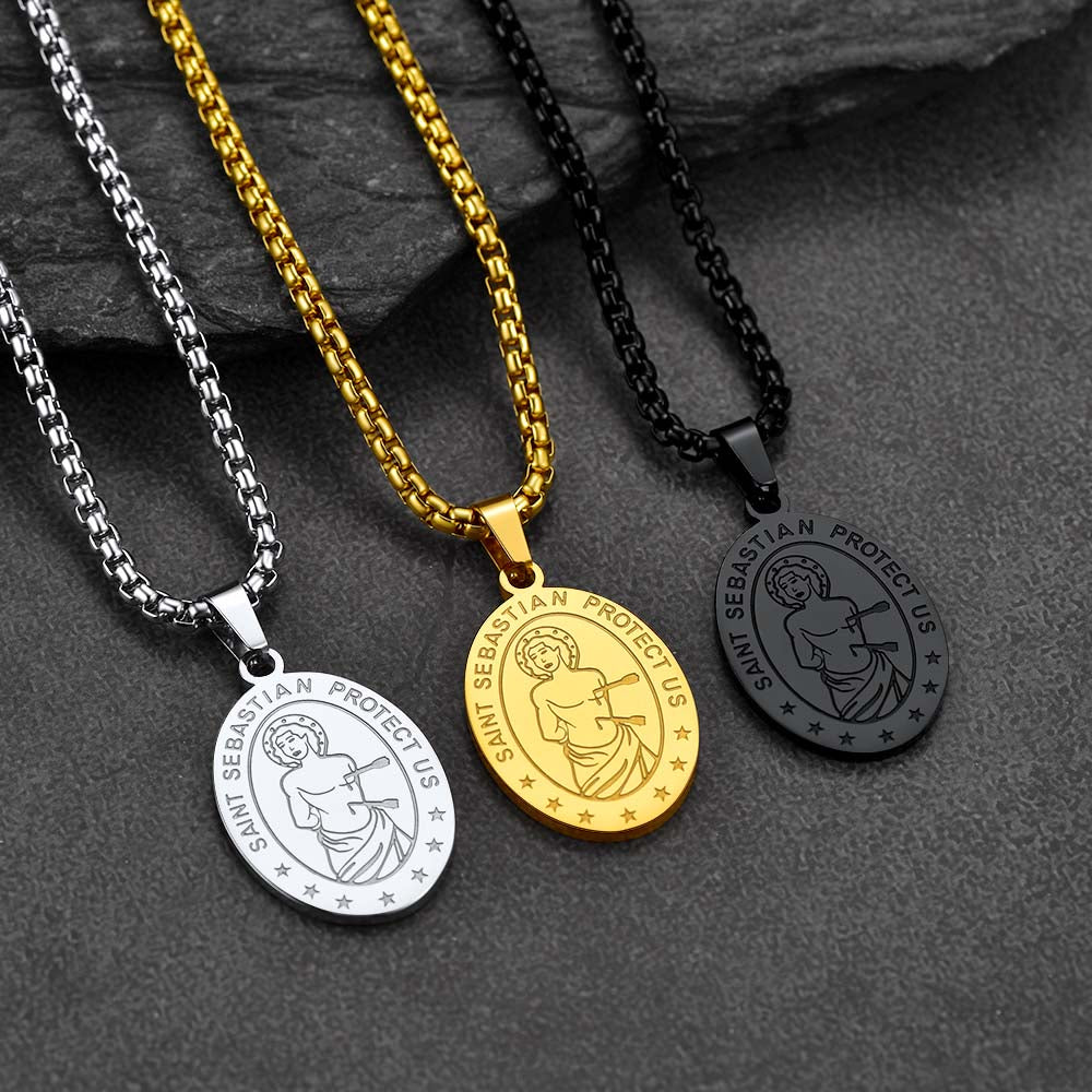 St Sebastian Baseball Necklace for Protection