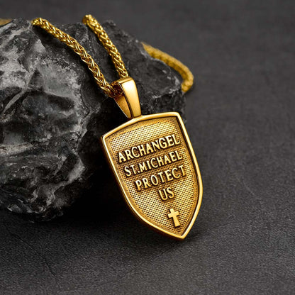 Shield Archangel St. Michael Protection Necklace for