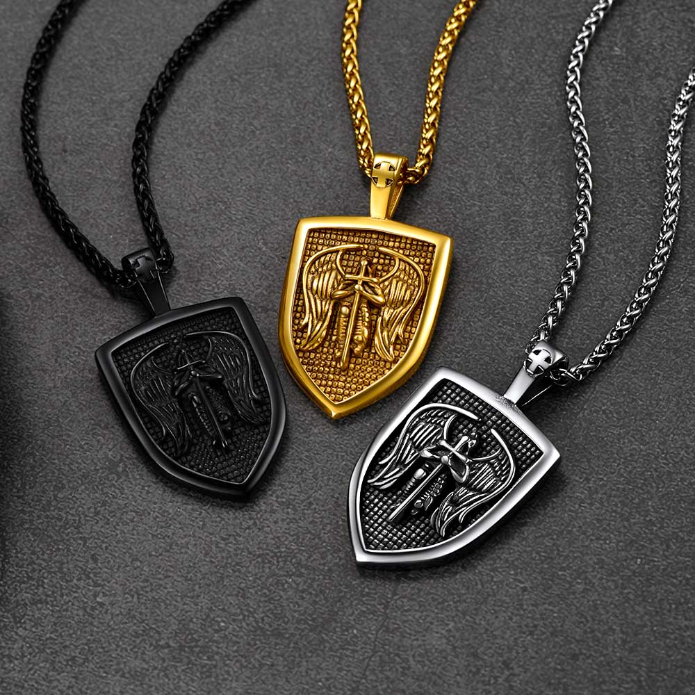 Shield Archangel St. Michael Protection Necklace for