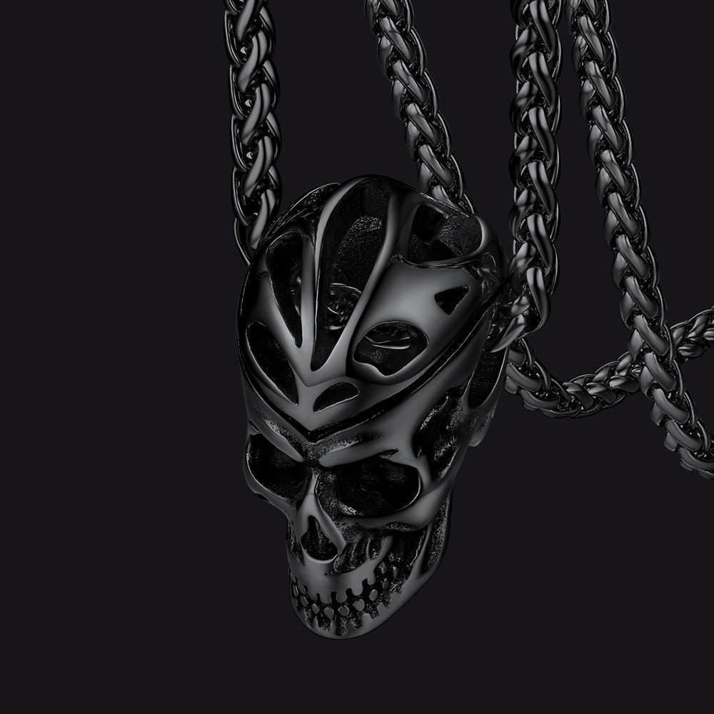 Flash Gothic Skull Necklace Pendant for