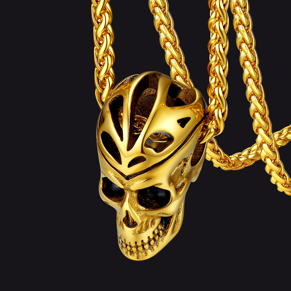 Flash Gothic Skull Necklace Pendant for