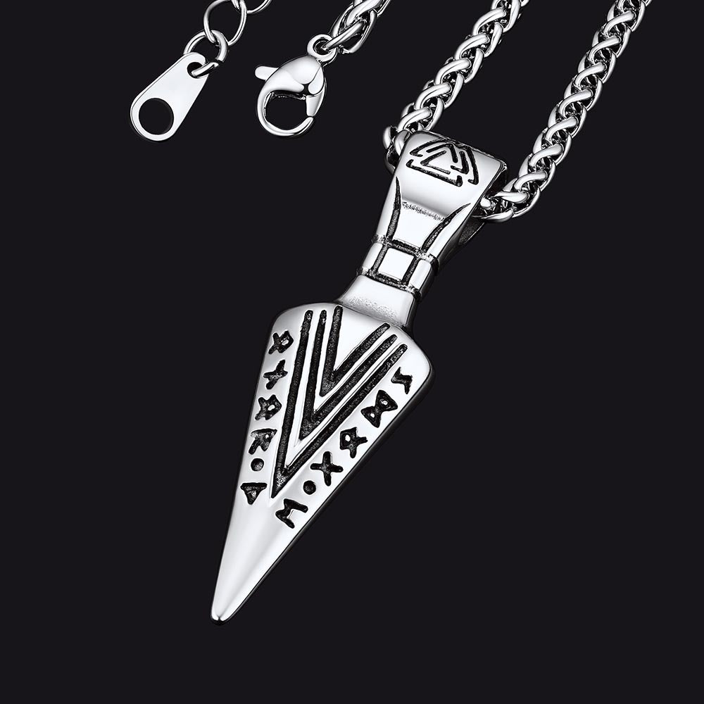 Viking Odin Gungnir Sword Necklace With Runes for