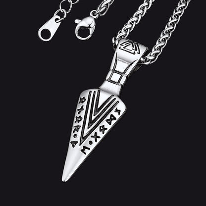 Viking Odin Gungnir Sword Necklace With Runes for
