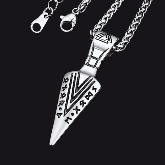 Viking Odin Gungnir Sword Necklace With Runes for