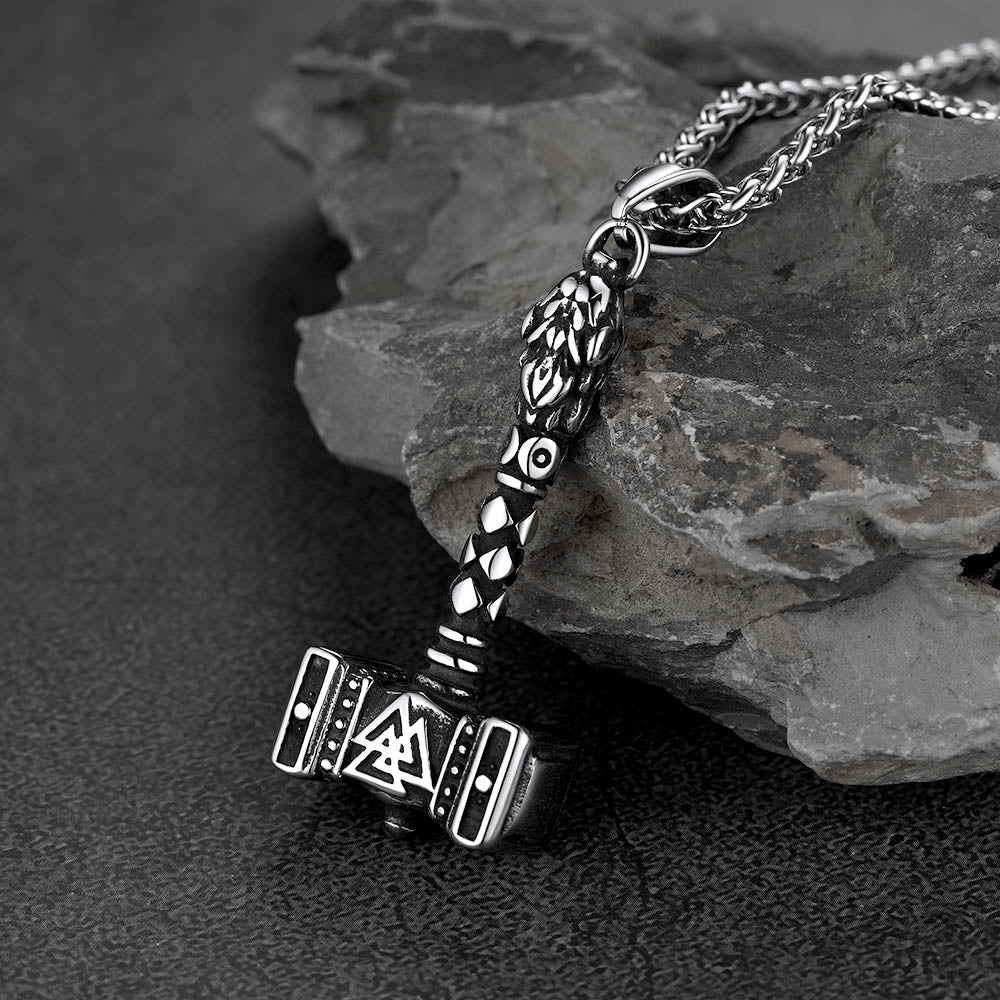 Thor's Hammer Mjolnir Necklace Viking Charm for