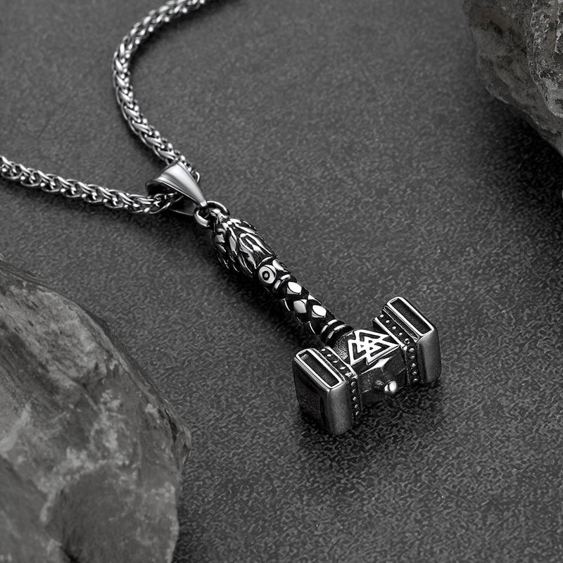 Thor's Hammer Mjolnir Necklace Viking Charm for
