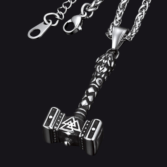 Thor's Hammer Mjolnir Necklace Viking Charm for
