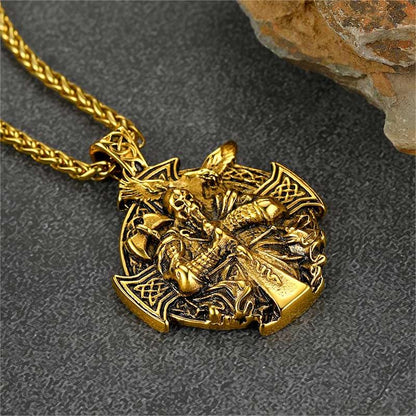 Norse Viking Odin Cross Pendant Necklace for