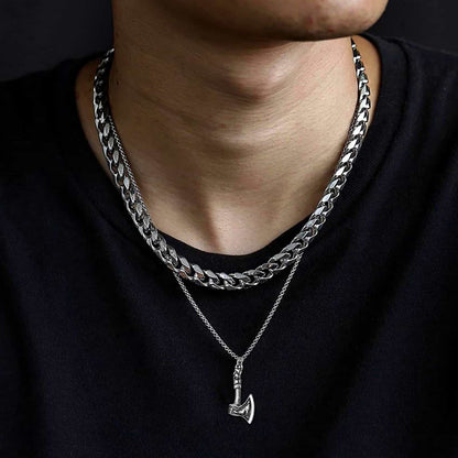 Norse Viking Battle Axe Necklace Amulet Jewelry for