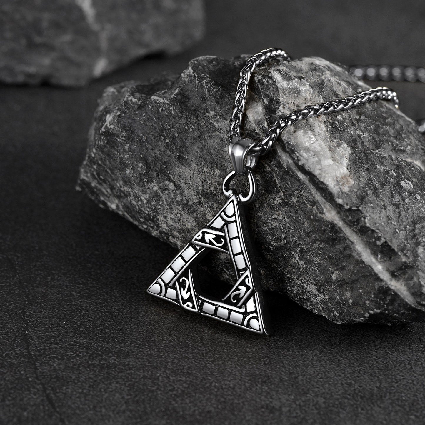 Flash Gothic Triangle Necklace Pendant Necklace for Man