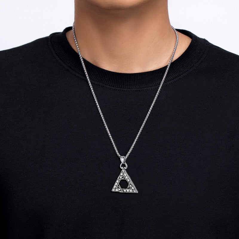 Flash Gothic Triangle Necklace Pendant Necklace for Man