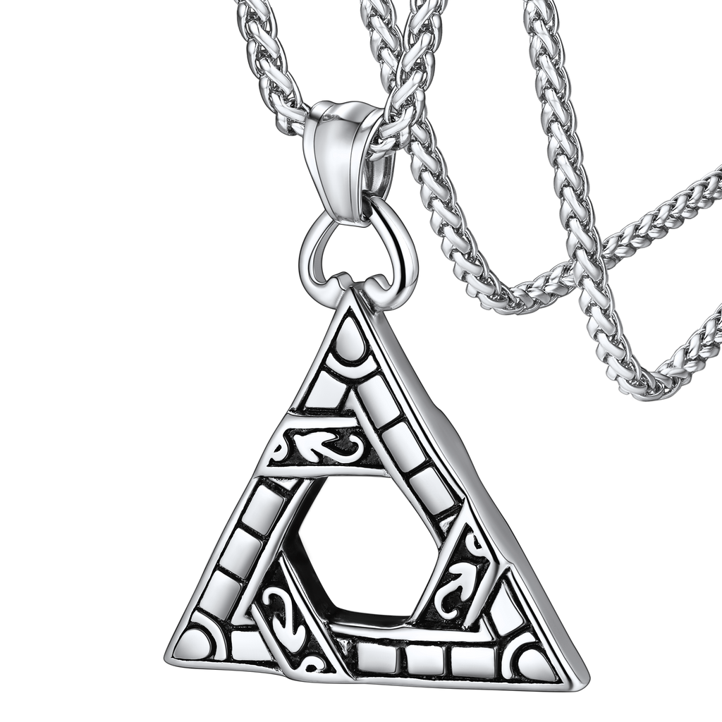 Flash Gothic Triangle Necklace Pendant Necklace for Man