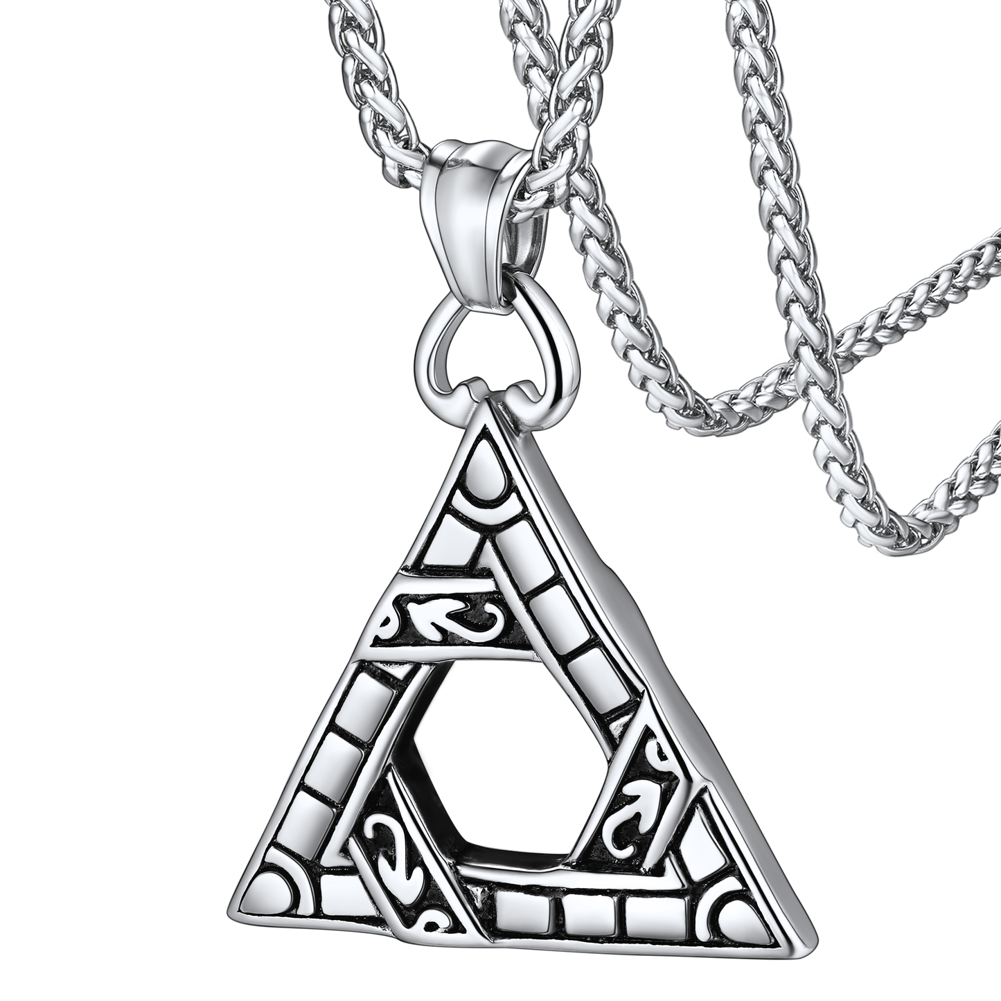 Flash Gothic Triangle Necklace Pendant Necklace for Man