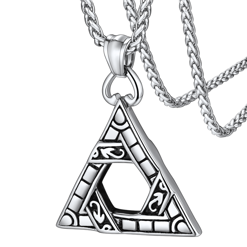 Flash Gothic Triangle Necklace Pendant Necklace for Man
