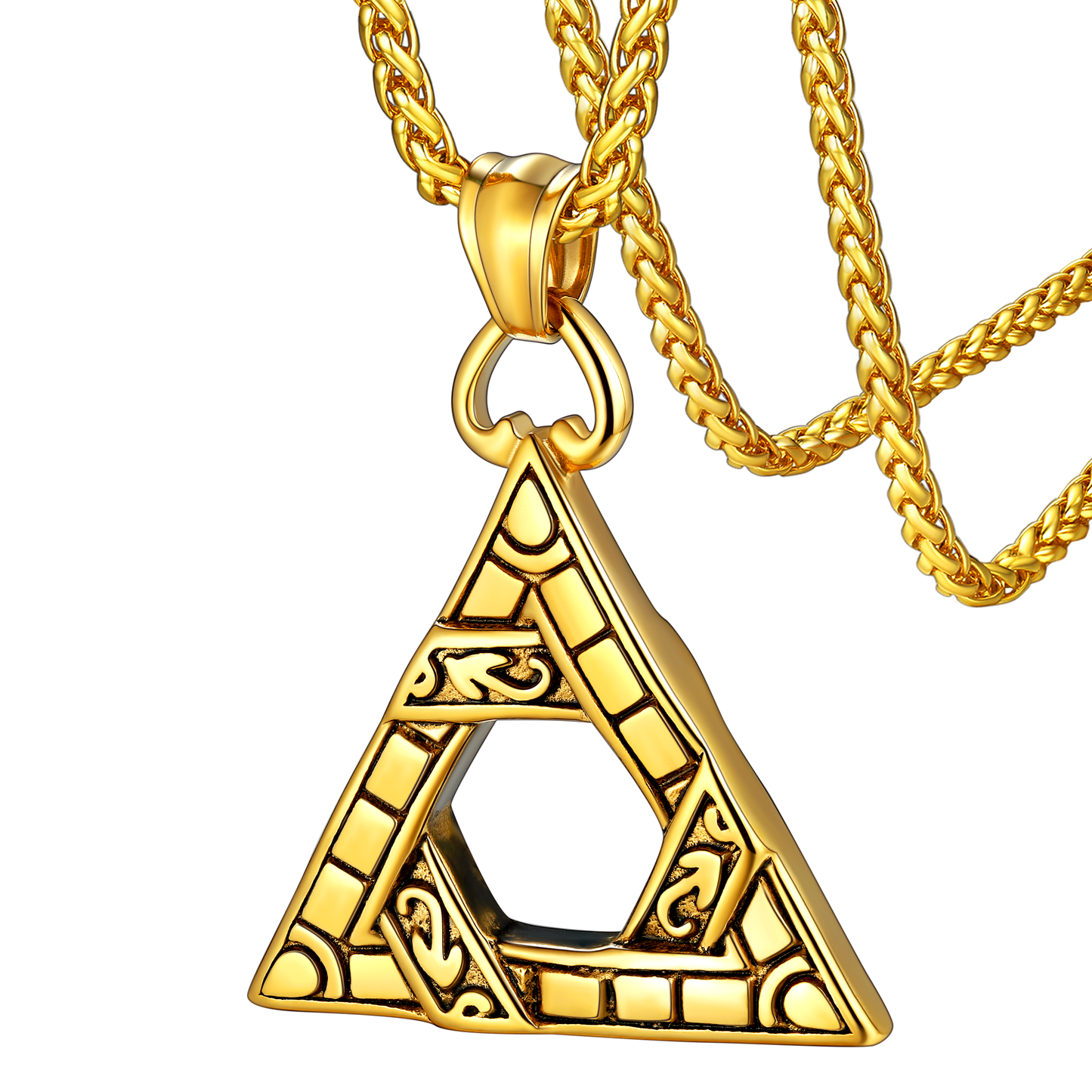 Flash Gothic Triangle Necklace Pendant Necklace for Man