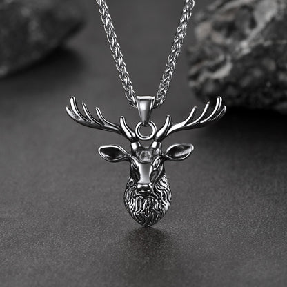 Viking Deer Necklace Pendant for