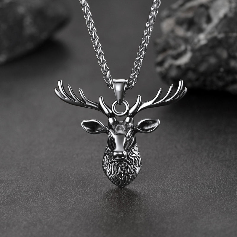Viking Deer Necklace Pendant for