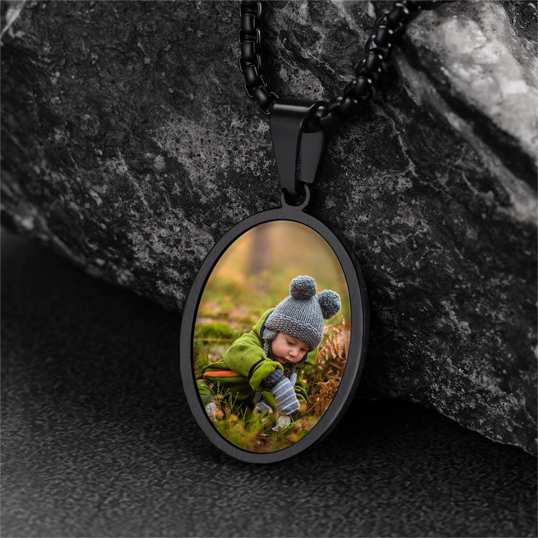 Personalized Saint Christopher Picture Necklace for