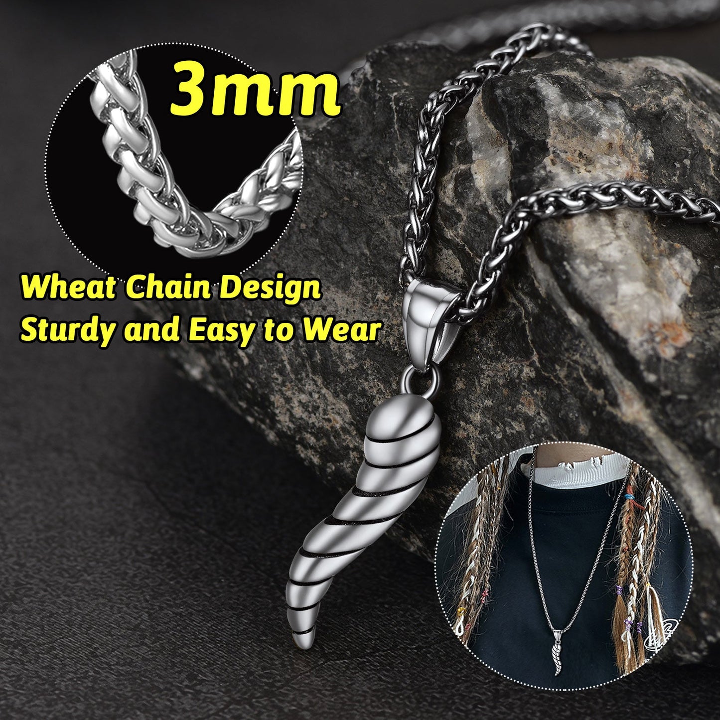 Cornicello Italian Horn Necklace Amulet Pendant