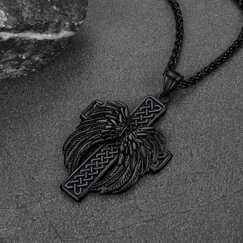 Flash Angel Wing Cross Necklace Pendant for